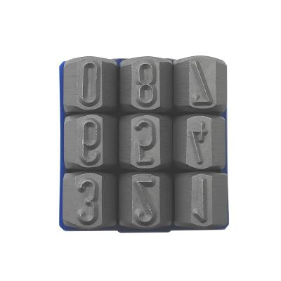 Ståltal prægestempler i sæt (0-9) med karakter højde 14 mm (Styrke 600-800 N/mm2)